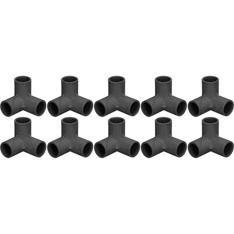 Paquete de 10 tes, codos y conectores de tubería de PVC, 25 mm de diámetro interior, color negro. (1/5)