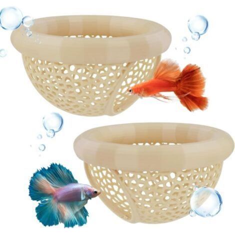 schwimmende Verstecke für Betta-Fische (7 x 4 cm) – Aquariendekoration für kleine Fische zum Ausruhen, Fressen, Spielen und Brüten – Dekorative Hängematte im Aquarium – Sicherer Ruheplatz für Fische (1/5)