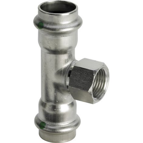 Viega Sanpress Inox T-Stück 437152 18mmxRp 1/2x18mm, Stahl nichtrostend, SC-Contur (1/3)