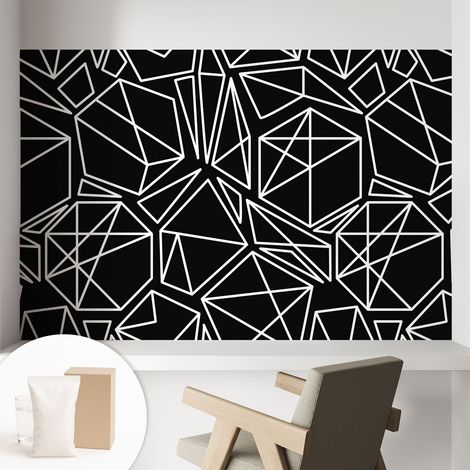 Papier peint intissé à motifs décoratifs pour salon chambre et bureau Décoration murale élégante avec colle Abstraction moderne 104x70 cm (1/5)