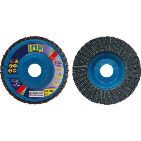 Disque abrasif Ima avec lamelles gr 100 Disque abrasif en toile de zirconium de 115 mm