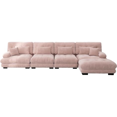 CAIziCanapé d'angle modulable, canapé nuage confortable quatre places (1/5)