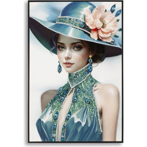 Peinture sur toile laquée Pam avec cadre -B- 62 x 4 x 92 cm (1/5)