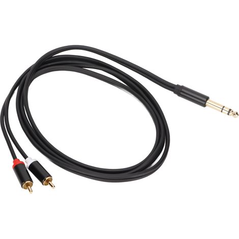 Vergoldetes 6,35-mm-Klinkenkabel auf 2 Cinch-Stecker, Y-förmiger Stereo-Audioadapter, 1,5 m Cinch-Kabel (1/5)