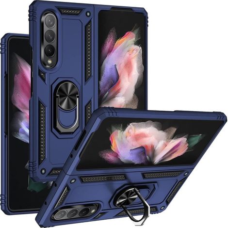 Gepanzerte Schutzhülle für Samsung Galaxy Z Fold 4, marineblau + Schutzfolie für den Bildschirm (1/5)