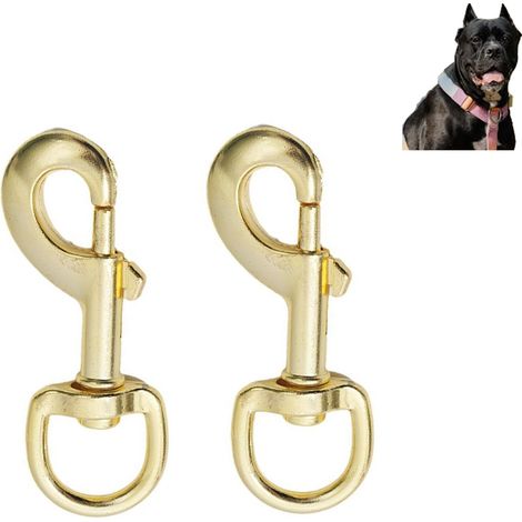Mousqueton Swivel en Acier, Set de 2, Mousqueton à Boulon pour Collier de Chien, Mousqueton de 68 mm pour Laisse de Chien Paracord 550, Mousqueton à Clipet Rotatif, Alliage de Zinc, Doré (1/5)