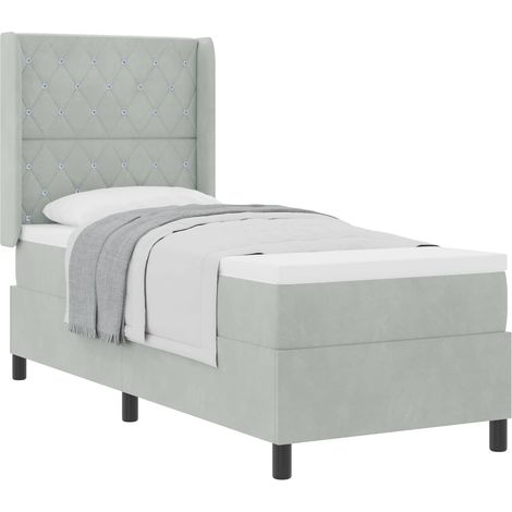 Maison Exclusive - Boxspringbett mit Matratze Hellgrau 80 x 200 c