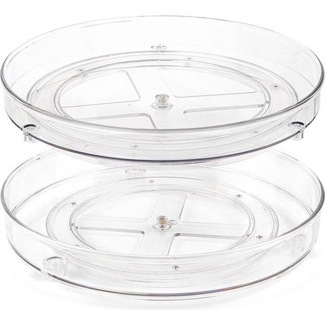 GDHZS- Lot de 2 Lazy Susan Plateau Tournante de Cuisine Plateaux de Rangement Rotatifs à 360° pour Cuisine et Salle de Bain(23.5 X 3,6 cm) (1/5)