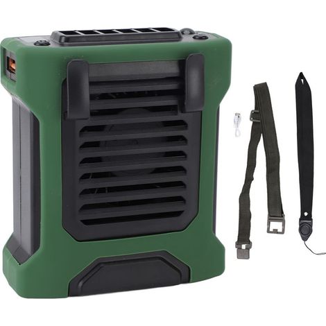 AMXCNOY Tragbarer, wiederaufladbarer Ventilator mit LED-Licht für Wandern, Reisen und Sport (1/5)