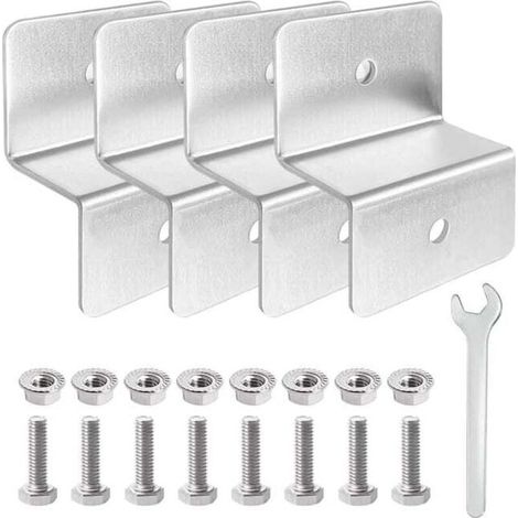 Support de panneau solaire - Kit de montage en Z - Comprend écrous, vis et clés - Pour camping-cars et bateaux - Ensemble de 4 pièces (1/4)