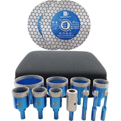 Diamantbohrer-Set, 13-teilig, dreieckiger Schaft, 13-teiliges Set (1/2)