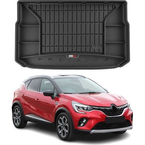 Tapis de Coffre 3D TPE Premium Compatible avec Renault Captur II 2019 à 2023, Bac de Protection de Coffre Intérieur antidérapant Revêtement de Coffre Bords Hauts pour Voiture Noir (1/5)