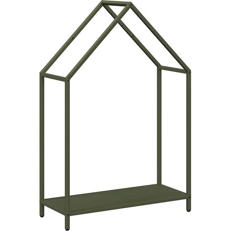 Portant de bois chauffage vert olive 60x25x90 cm
