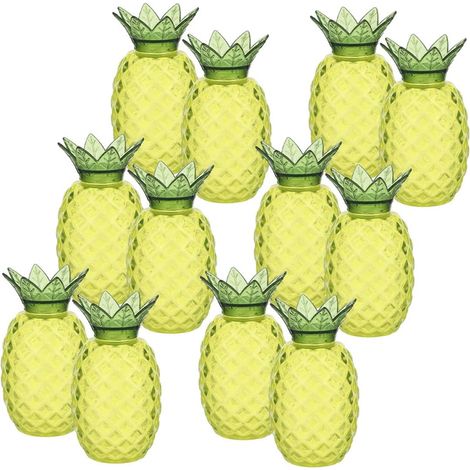 12pièces Boîtes à Bonbons Ananas Réutilisables Plastique Alimentaire Coffrets Cadeaux pour Fêtes Hawaïennes Mariages et Anniversaires Boîtes Transparentes pour Friandises (1/5)