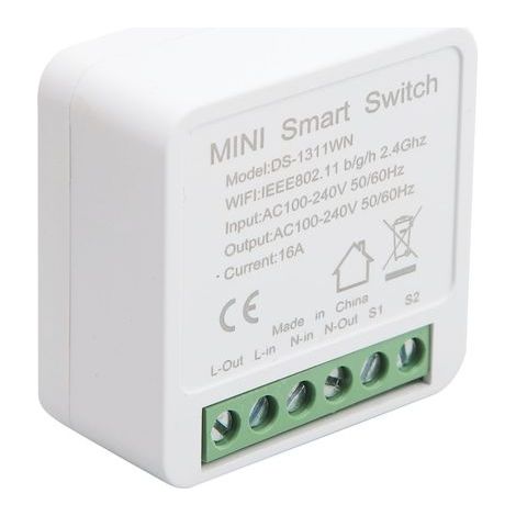 Mini-Smart-WLAN-Schalter, DIY-Wandmontage-Lichtsteuerungsmodul, 16 A, AC 100–240 V, 50/60 Hz (1/5)