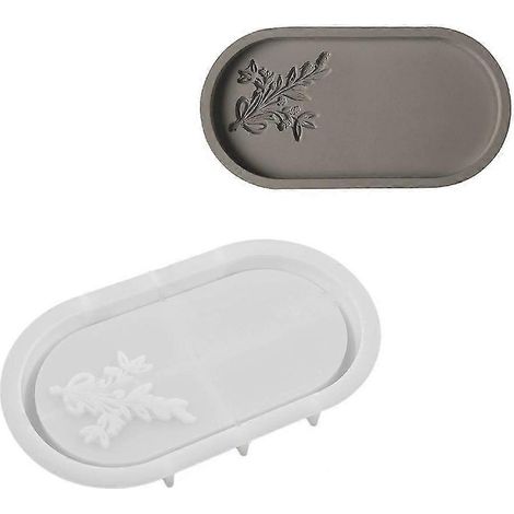Moules en silicone pour assiettes en résine époxy de forme elliptique, pour la fabrication artisanale d'assiettes en résine. (1/5)