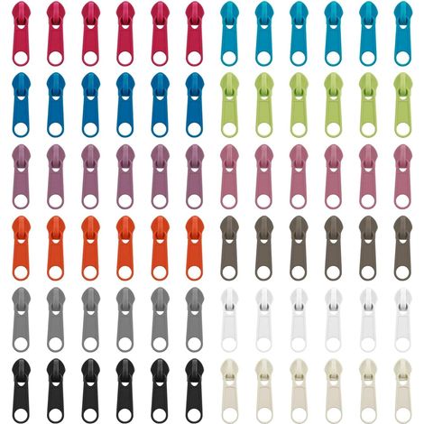 72-teiliges Reißverschluss-Reparaturset, 12 Farben, Ersatzschieber, ideal für Kleidung, Jacken, Handtaschen, Gepäck und Rucksäcke – langlebig und einfach zu verwenden (1/5)