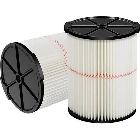 Cartouche filtrante de rechange pour aspirateur eau et poussière Craftsman 9-38754 à rayures rouges (5 à 20 gallons). (1/5)