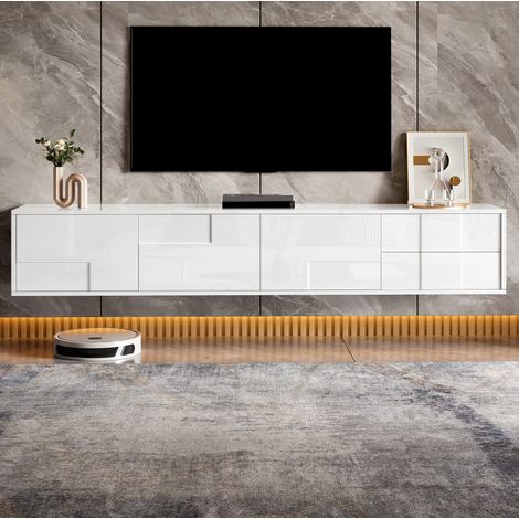 mobile tv 170 cm contenitore frontale lucido bianco HAVRYA (1/5)