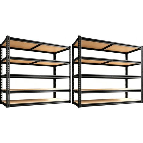 IDEALHOUSE Étagère métallique 5 niveaux 120x60x183 cm, facturer 650 lbs/niveau – Rayonnage Idéale garage, cave, atelier – Lot de 2 (1/5)