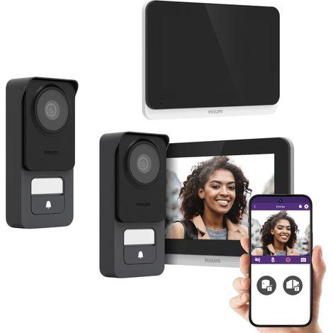 Videoportero con cable Philips WE Connect 3 con 1 pantalla y 1 placa externa adicional