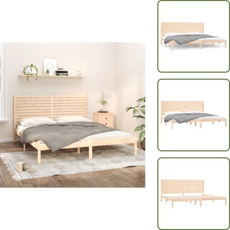 The Living Store Massivholzbett 180x200 cm - Massivholz (1/5)