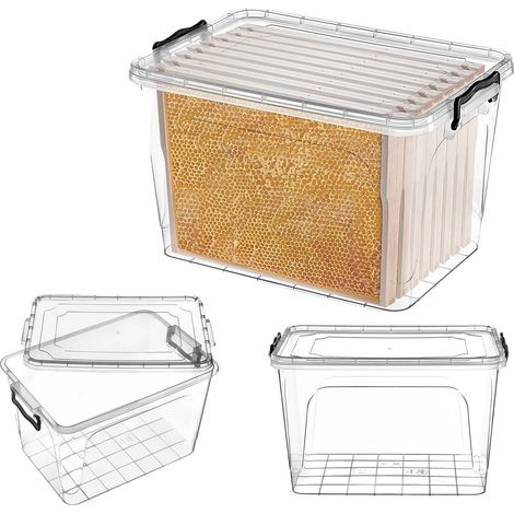 Conteneur Alimentaire, Capacité de 30 L, Matériau Plastique, Design Rectangulaire, Durable pour le Stockage des Aliments, Sans BPA (1/5)