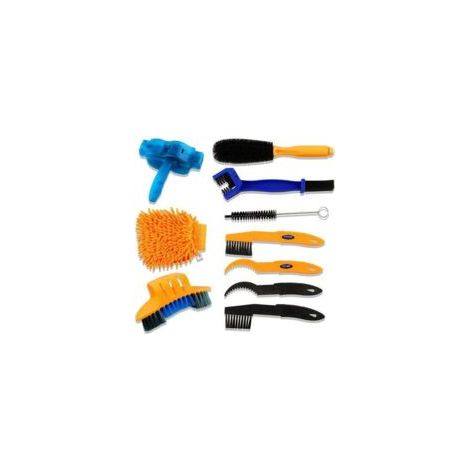Kit di pulizia per bicicletta da 8 pezzi con spazzole e pulitore per catena inclusi - Crezuo