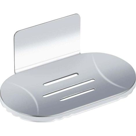 Porte Savon Mural de Auto-adhésif, Porte-Savon Douche en Acier Inoxydable, Boîte a Savon de sans Perçage pour Cuisine de Salle de Bain Utilisé pour Stocker éponge à Savon Brosse(Argenté)-Fei Yu (1/4)