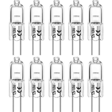 Ampoules halogènes G4 20W 12V T3 JC Type 2 broches de remplacement de la base pour le paysage sous le meuble Puck Light Track Lighting Dimmable (10Pack) [Classe énergétique C] (1/5)