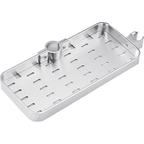 Cage de douche en aluminium sans perforation - Convient pour une hauteur réglable de [20 mm à 25 mm]. une cage de douche de salle de bain. du savon. du shampoing et de l'après-shampoing (1/5)
