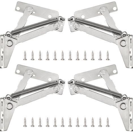 2 Paire Support de Levage Pliable à 80 Degrés Charnière à Ressort Robuste Base de Meubles Charnière à Ressort Cadre de Support D'appui-tête de Canapé Pliable à 80 Degrés Pour Meubles Pliants (1/5)
