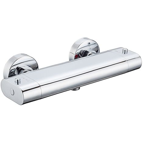 Edouard Rousseau – Mitigeur Thermostatique Douche MATCHA Chromé – Cartouche Thermostatique – Bouton Éco-Stop – Poignées Métal – Entraxe 150 mm (1/2)