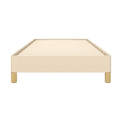 Cadre de lit couleur crème (sans matelas), 80 × 200 cm, tissu, tissu doux et respirant, pour chambre, confort quotidien, assemblage rapide (1/5)