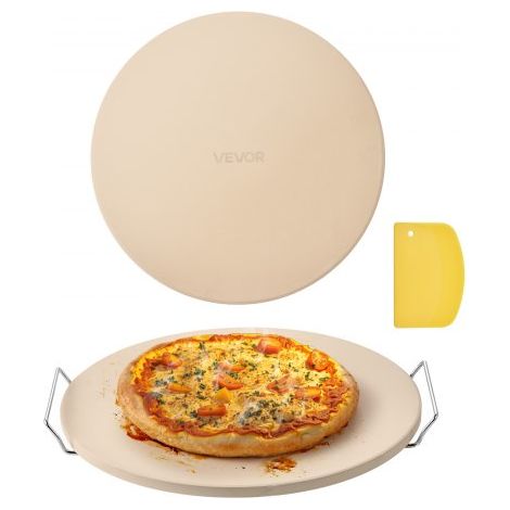 Pierre à pizza ronde en cordiérite 40 - 6 cm pierre de cuisson (1/5)