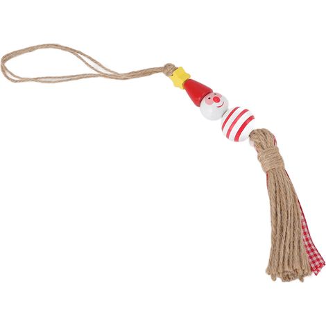 Lot de 5 Perles de Noël Ornement Bois Bonhomme de Neige Couleurs Vives pour Sapin Porte Chambre Type 1 (1/5)