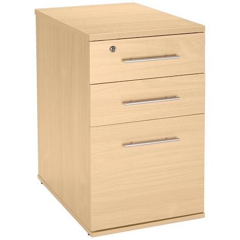 Caisson hauteur de bureau 73 cm – Panneau mélaminé 16 mm – 2 tiroirs de rangement – Pour dossiers suspendus 60 cm