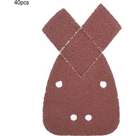 40 dischi abrasivi rossi a 4 fori - Ossido di alluminio - Grana 40/60/80/120 - Per levigatrici orbitali - Supporto in carta resistente (1/5)