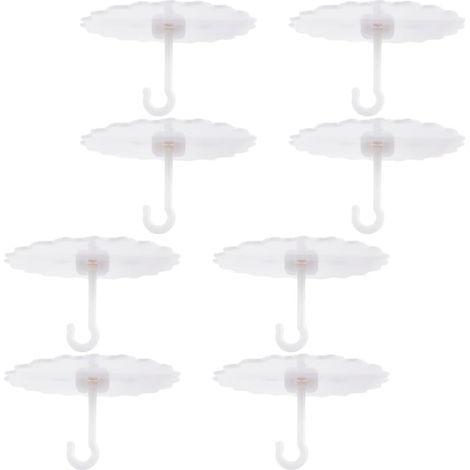 Lot de 8 crochets de plafond auto adhésifs en plastique (1/5)