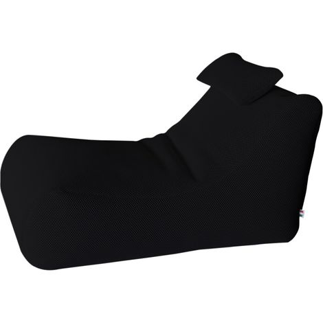 Lettino Chaise Lounge 120x70x65 cm con Cuscino in Poliestere Armonia Nero (1/3)