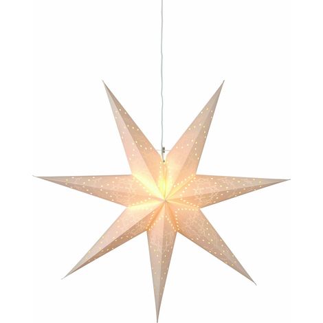 Weihnachtsstern Sensy von Star Trading, 3D Papierstern Weihnachten in Weiß, Dekostern zum Aufhängen mit Kabel, E14 Fassung, Ø: 70 cm (1/5)