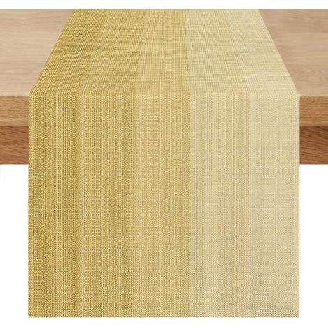 Chemin de Table Lin Jaune 40×140 cm