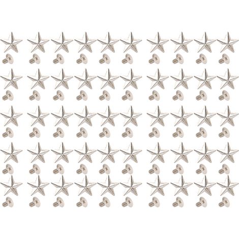 Clous Rivets Étoile en Alliage de Zinc pour Chaussures, Sacs, Vêtements - Boutons Décoratifs Argentés, Lot de 20 Pièces, 15mm, Bricolage Couture Accessoires (1/5)