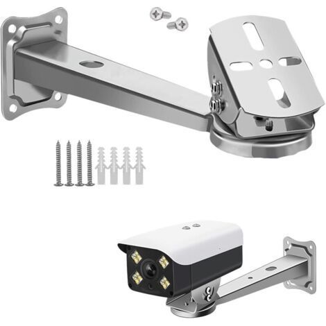 BUNTHAUS Support Camera,Support Camera Exterieur Acier Inoxydable,Support De Caméra De Surveillance Réglable 360° Support De Bras D'extension pour Caméras De Surveillance Intérieures Et Extérieures (1/5)