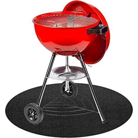 Grillspritzschutzmatte, Bodenschutzmatte, Grillschutzmatte, feuerfest, hitzebeständig, feuerfeste Unterlage für den Garten, rund, wiederverwendbar (68 cm x 68 cm) (1/5)