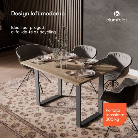 Blumfeldt Blumfeldt UrbanFodge U - Gambe del tavolo Design moderno Per progetti fai-da-te Portata di 200 kg (1/5)
