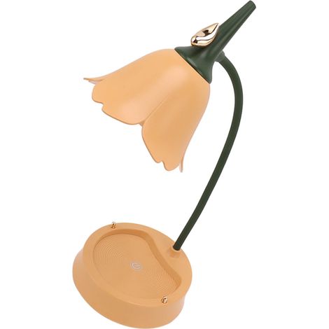Lampe de bureau tactile LED 3W, 3 niveaux d'intensité, pliable, en forme de pétale, USB 5V, orange (1/5)