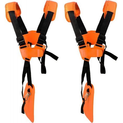 2 Sangles d'épaule réglables inclus -Harnais pour Débroussailleuse pour Tondeuse, pour Débroussailleuse KM, STIHL FS(Orange) (1/5)