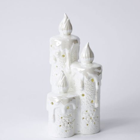 Candele in porcellana e luci per decorazioni di natale addobbi natalizi regali (1/5)