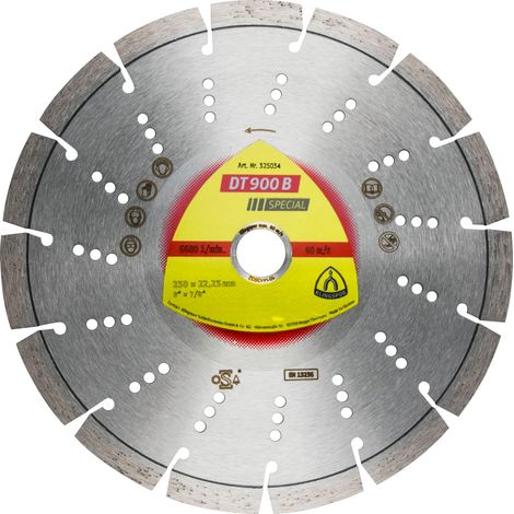 Disque diamanté Ø230mm DT 900 B pour béton - Klingspor 325034
